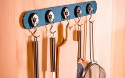 Silwy® Magnet Metall Leiste Mit Ledercoating 50 Cm Blau