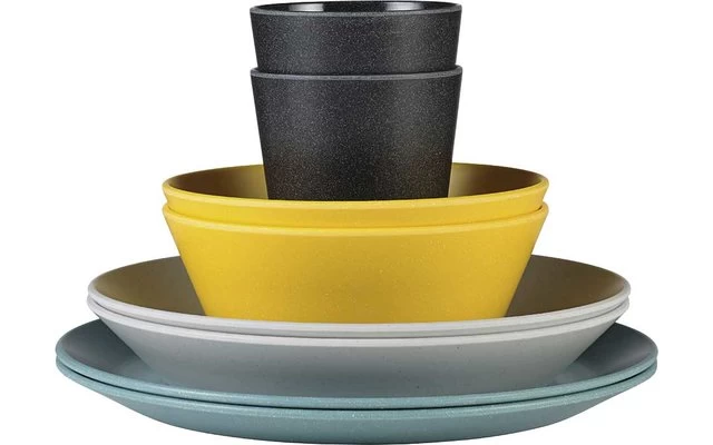 Mepal Bloom Melamin Geschirr-Set 8-teilig Pebble Yellow – Bild 5