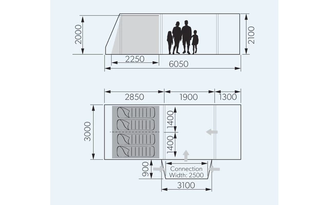 Dometic Rarotonga DA FTT 401 AIR LH Aufblasbares Driveaway Vorzelt 3 M Modell Links – Bild 3